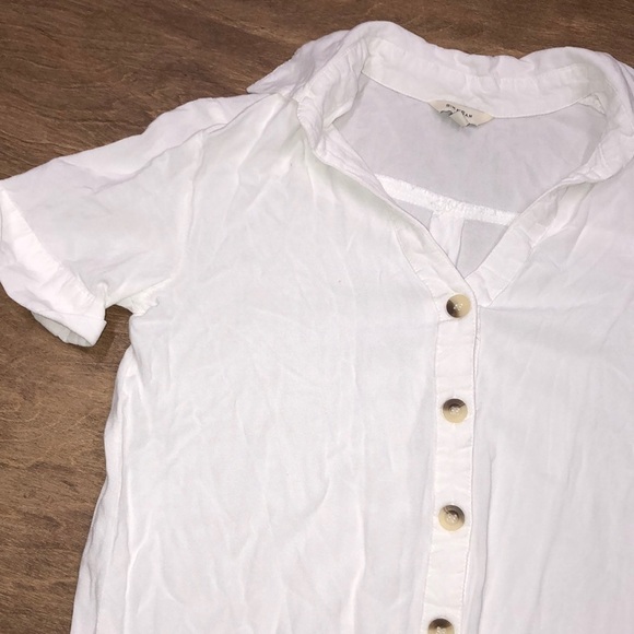 Sim & Sam small white tie front boho top - Picture 1 of 6